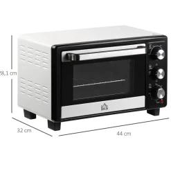 Horno de sobremesa Vulcan Homcom 1400W 16L blanco/negro 28,1x44x32 cm