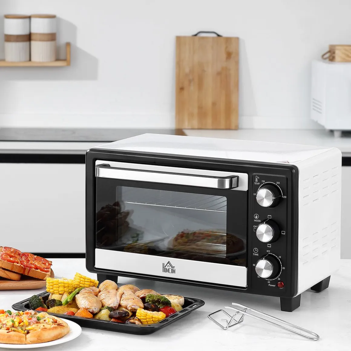 Horno de sobremesa Vulcan Homcom 1400W 16L blanco/negro 28,1x44x32 cm