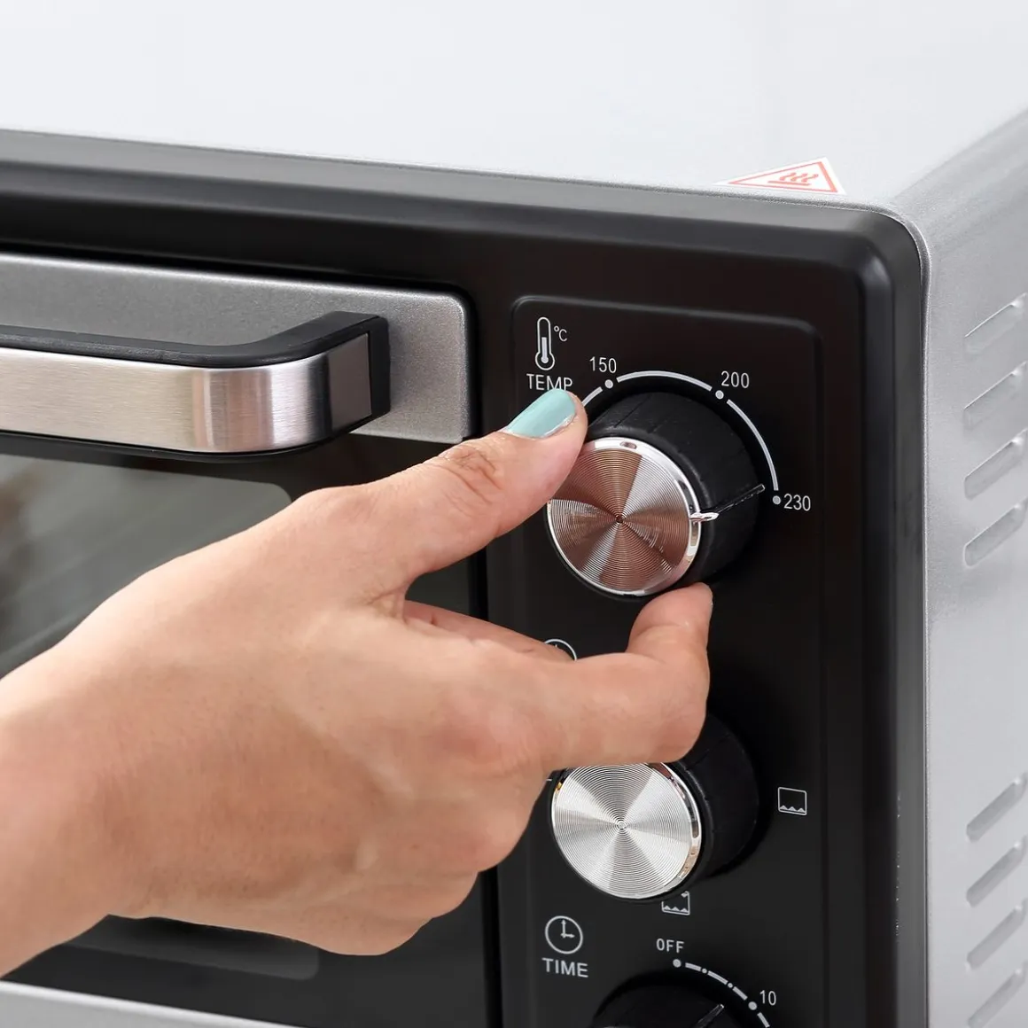 Horno eléctrico de sobremesa Homcom Casiopea 1400W portátil 16L plata 28,1x32x44 cm