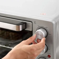 Horno eléctrico de sobremesa Andrómeda Homcom 1600W 3 modos de cocción 32L plata 33,5x38,1x52 cm