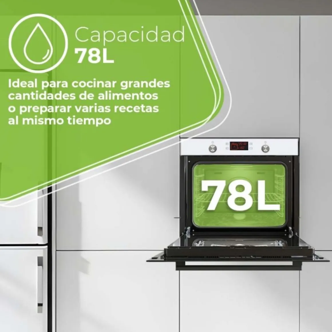 Horno multifunción Aspes AHM10800DCCB 3100W 78L 10 programas blanco A 59,5 cm