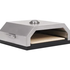 Horno para pizzas para barbacoa con piedra de cerámica inox 15,5x35x49 cm