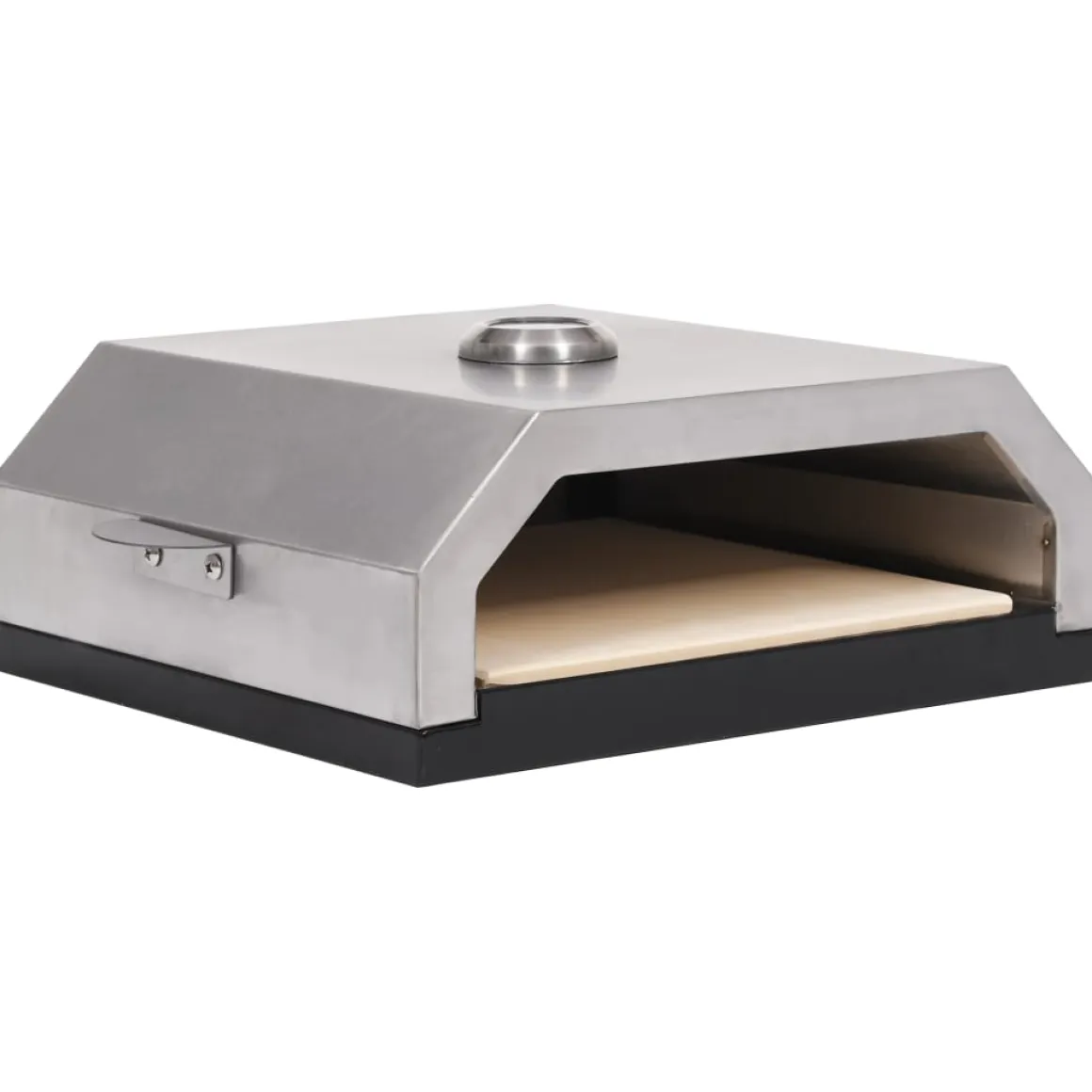 Horno para pizzas para barbacoa con piedra de cerámica inox 15,5x35x49 cm