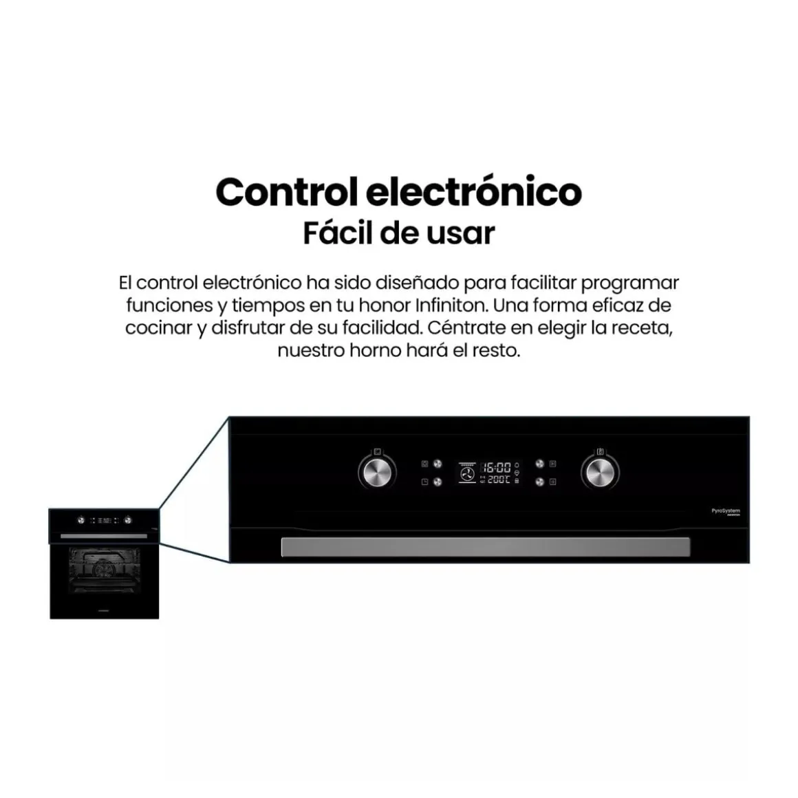 Horno pirolítico Infiniton P709FB 3200W 70L 9 funciones A negro 59,5 cm