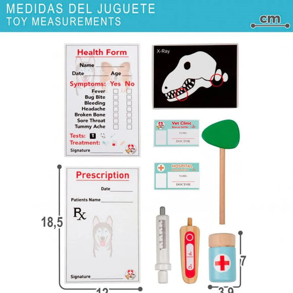 Hospital veterinario Teamson Kids 3 en 1 14 accesorios +3A blanco/verde 75,5x47,5x47,5 cm