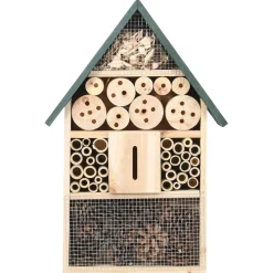 Hotel de insectos madera de abeto natural/verde 48x31x10 cm