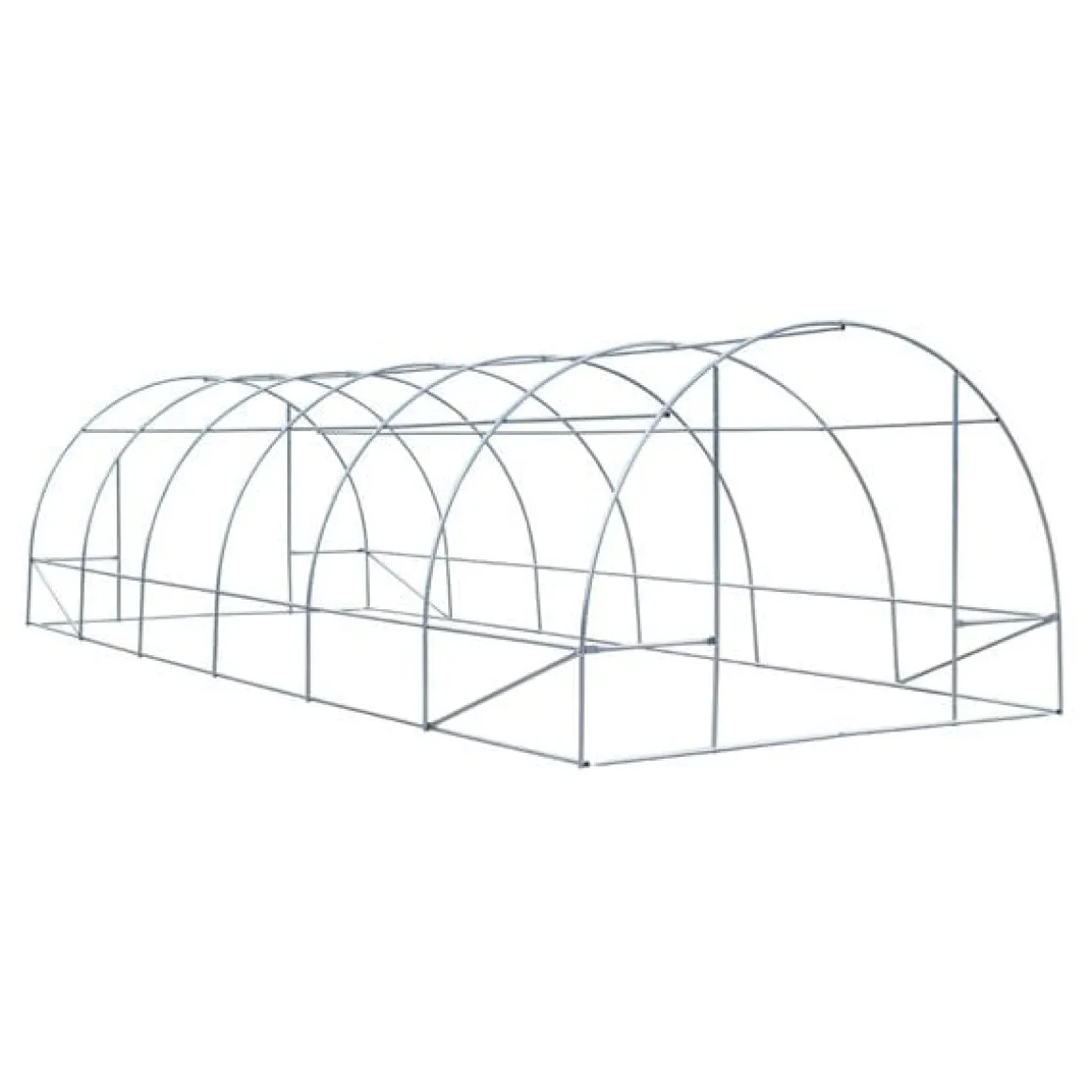 Invernadero de túnel Outsunny 12 ventanas con mosquitera verde 200x800x300 cm