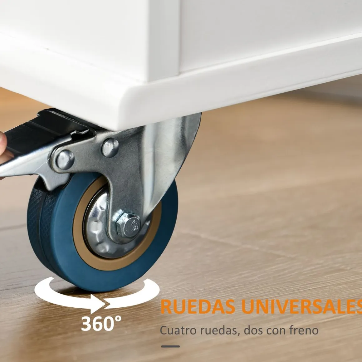 Isla de cocina Kalos Homcom extensible con ruedas blanco 92,5x128,8x75,5 cm