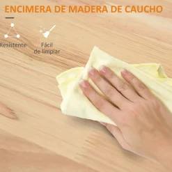 Isla de cocina Kalos Homcom extensible con ruedas blanco 92,5x128,8x75,5 cm