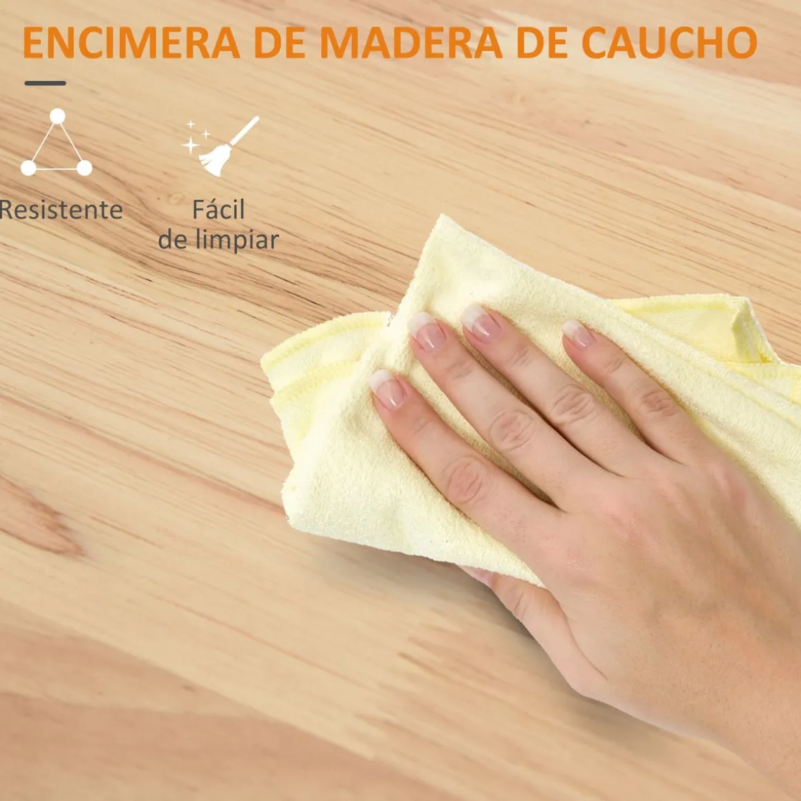 Isla de cocina Kalos Homcom extensible con ruedas blanco 92,5x128,8x75,5 cm