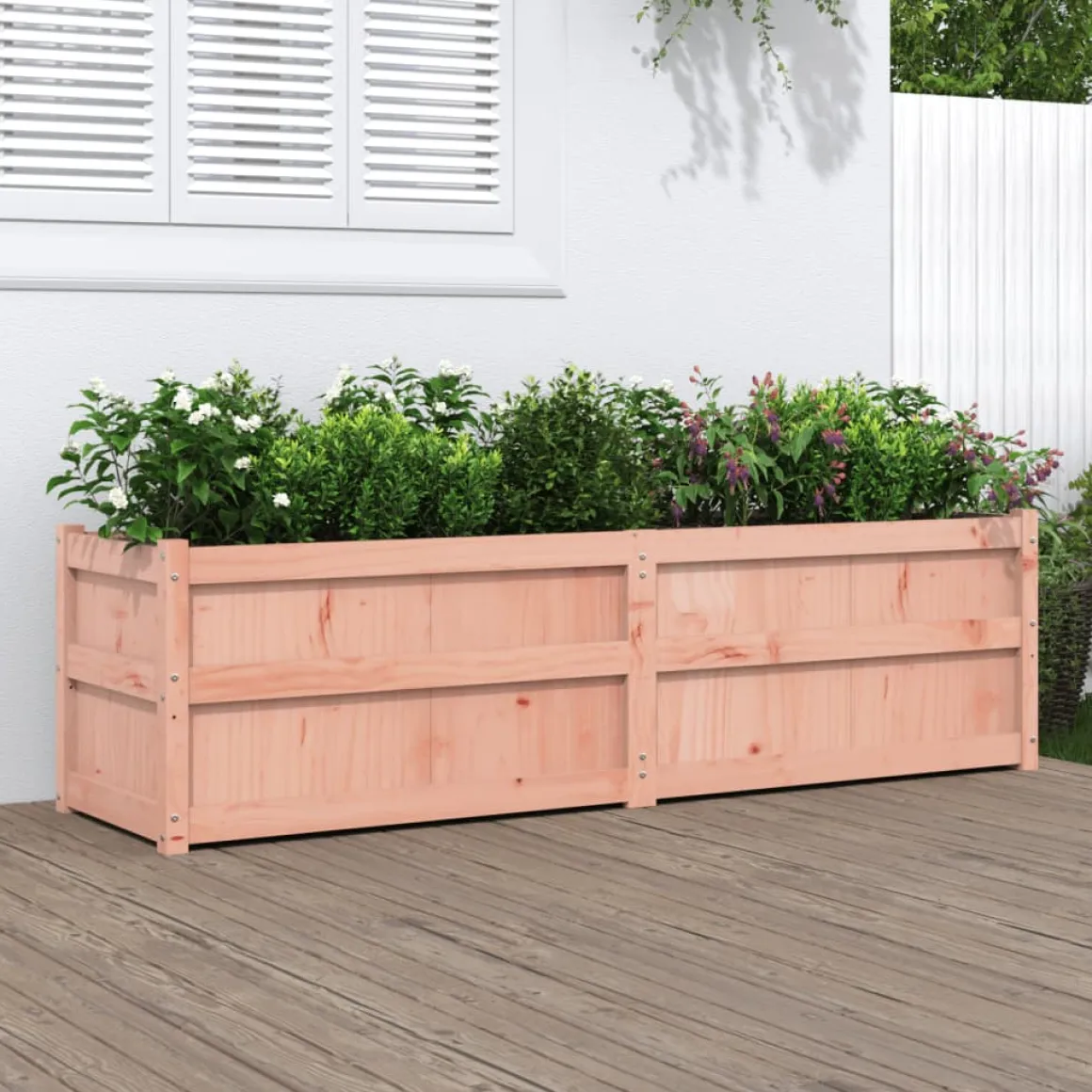 Jardinera Dienna madera maciza 50x180x50 cm