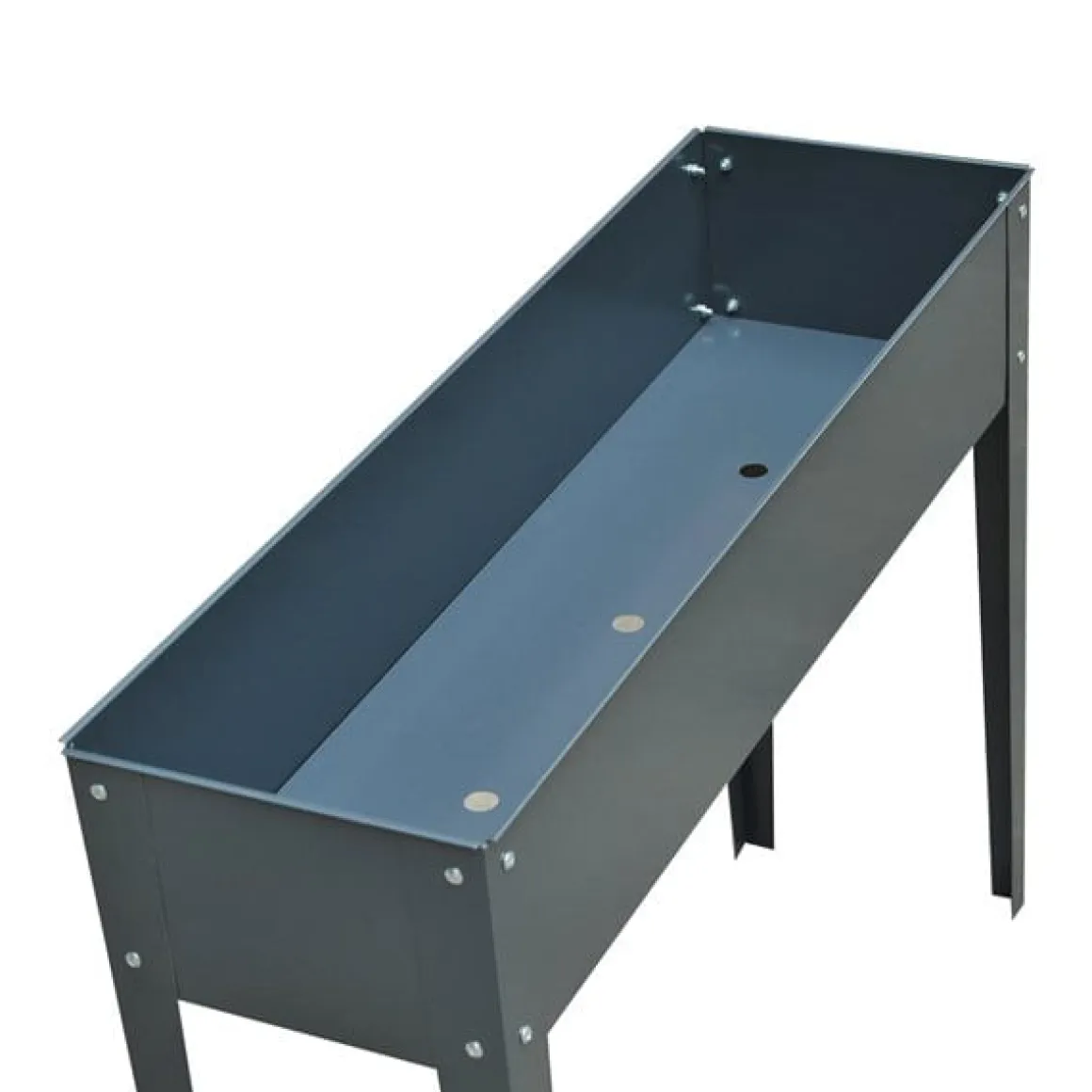 Jardinera elevada Outsunny rectangular gris ocuro 80x100x30 cm