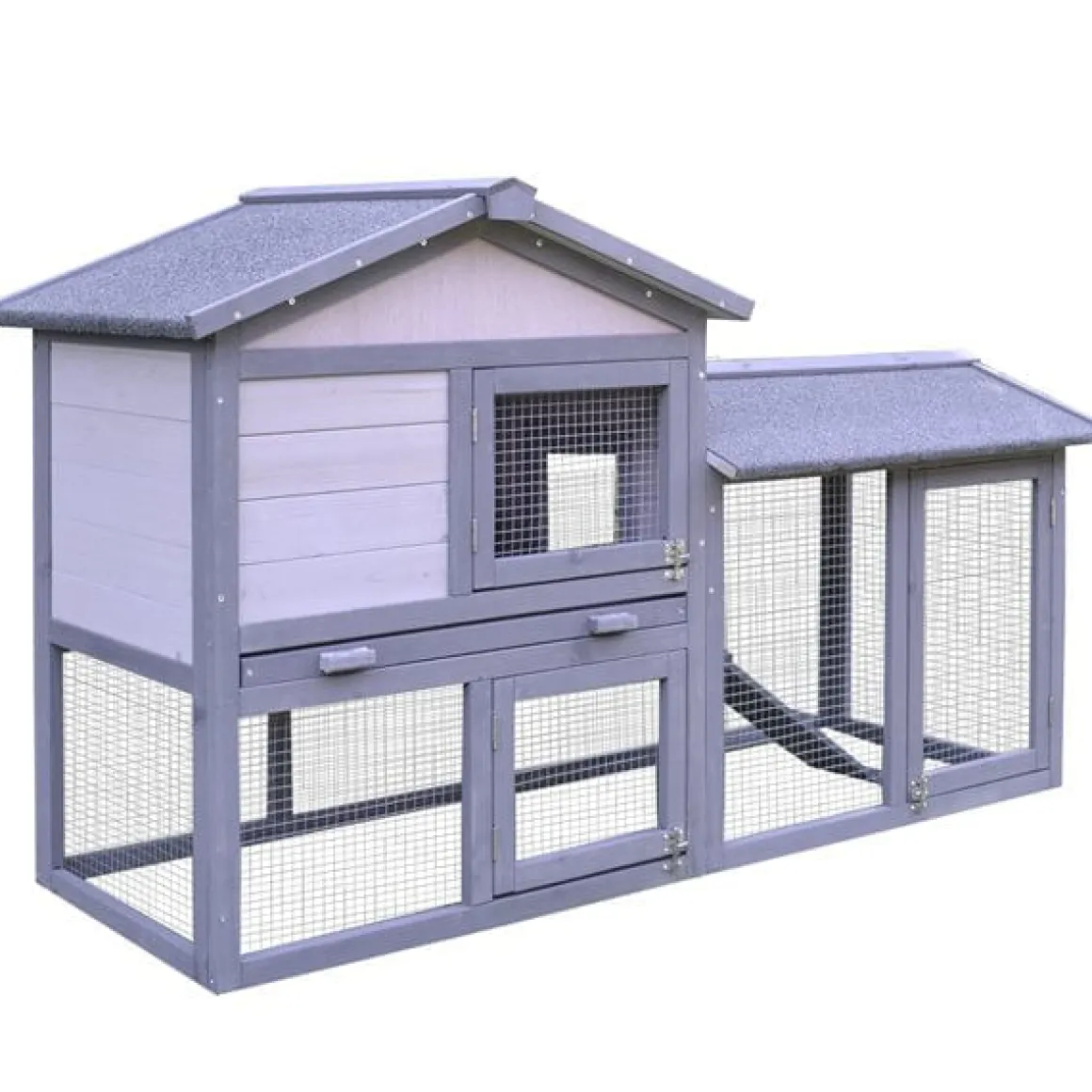 Jaula exterior de madera para animales pequeños 147x54x84 cm