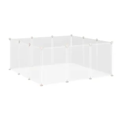Jaula modular PawHut 12 paneles para conejos blanco 45x105x105 cm