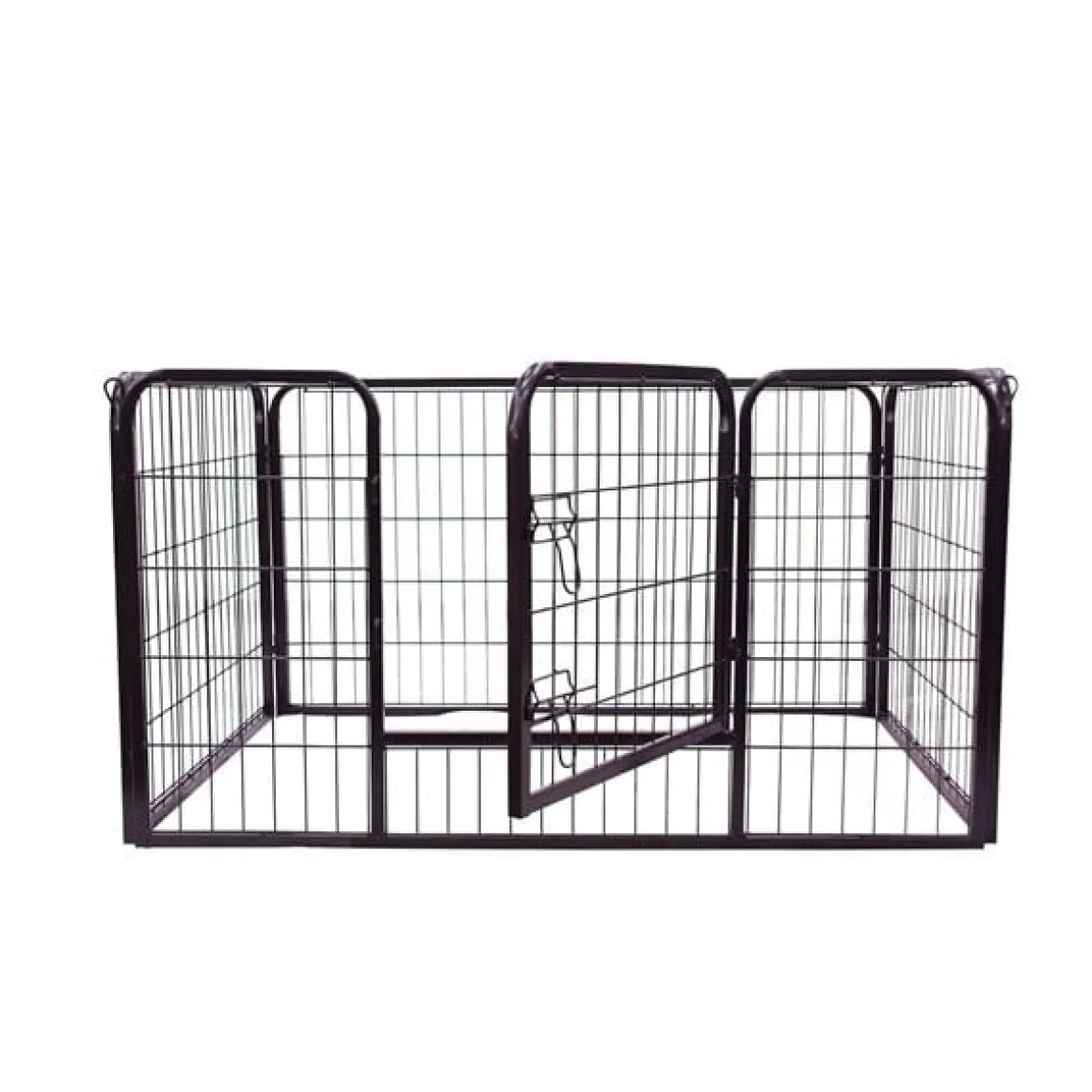 Jaula para mascotas PawHut doble cerradura 4 perros negro 70x125x80 cm