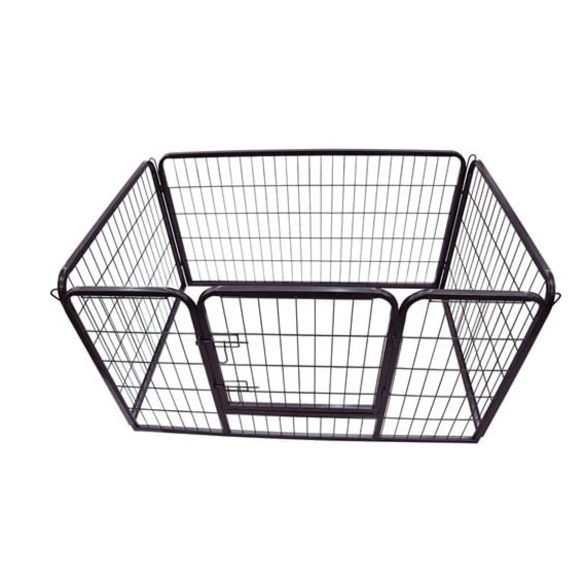 Jaula para mascotas PawHut doble cerradura 4 perros negro 70x125x80 cm