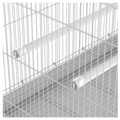 Jaula para pájaros PawHut 3 puertas + 2 perchas blanco 41x60x41 cm