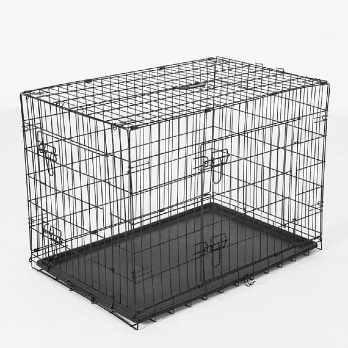 Jaula transportín PawHut para perros acero negro 57x76x53 cm