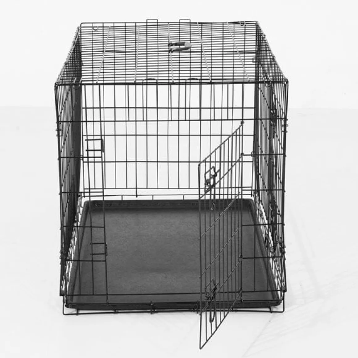 Jaula transportín PawHut para perros acero negro 57x76x53 cm