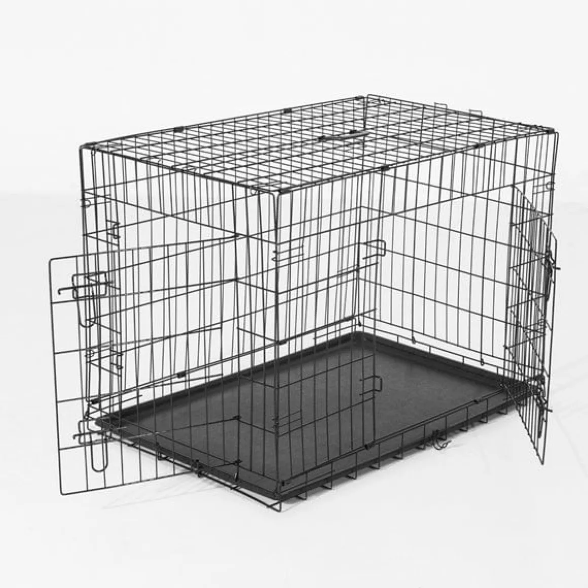 Jaula transportín PawHut para perros acero negro 57x76x53 cm