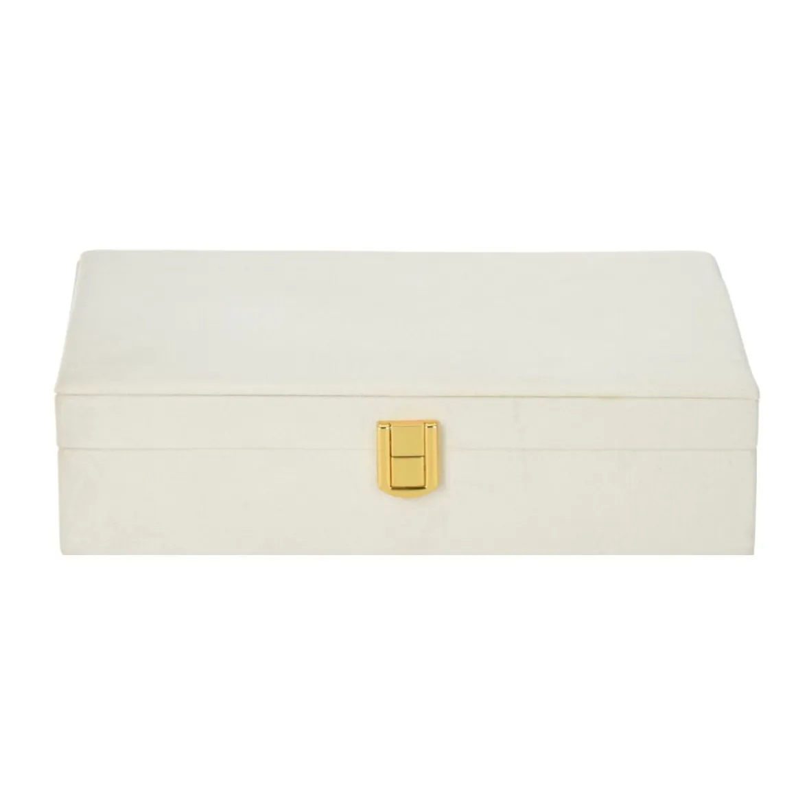 Joyero 7 compartimentos con tapa blanco/natural 7x19x28 cm
