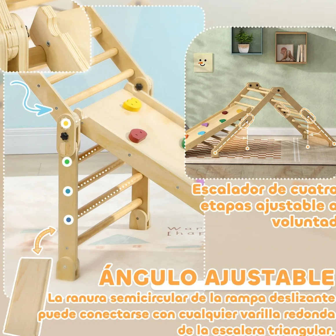 Juego de escalada infantil Aiyaplay 1-4 años multicolor 89x175x70 cm