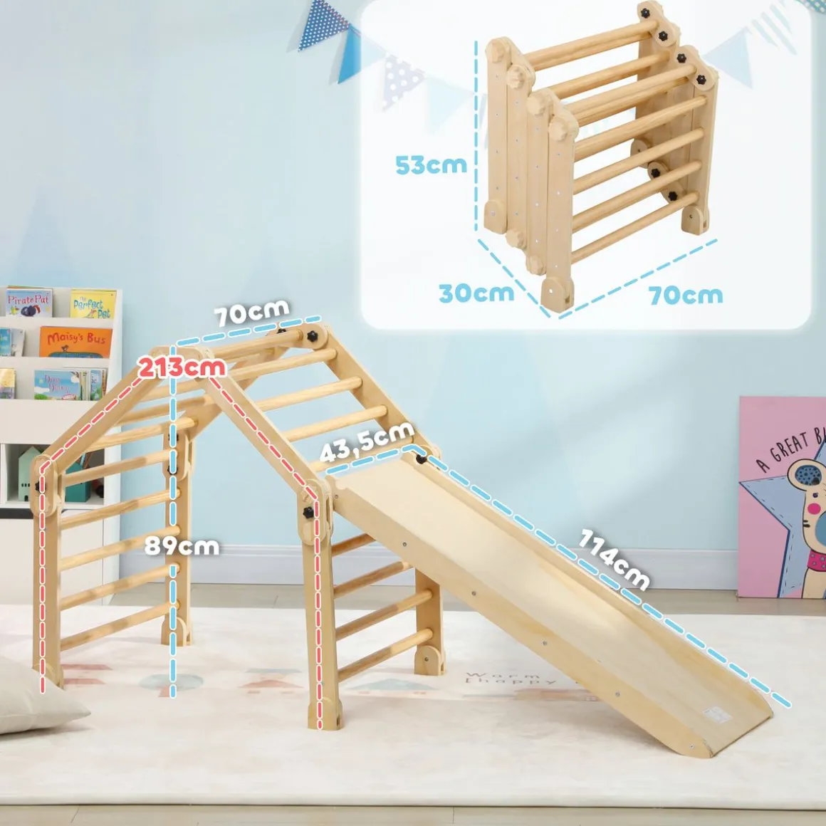 Juego de escalada infantil Aiyaplay 1-4 años multicolor 89x175x70 cm