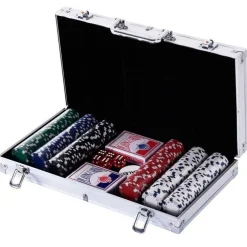 Juego de poker Homcom 300 fichas con maletín metálico