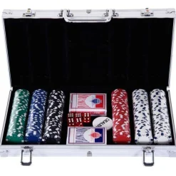 Juego de poker Homcom 300 fichas con maletín metálico