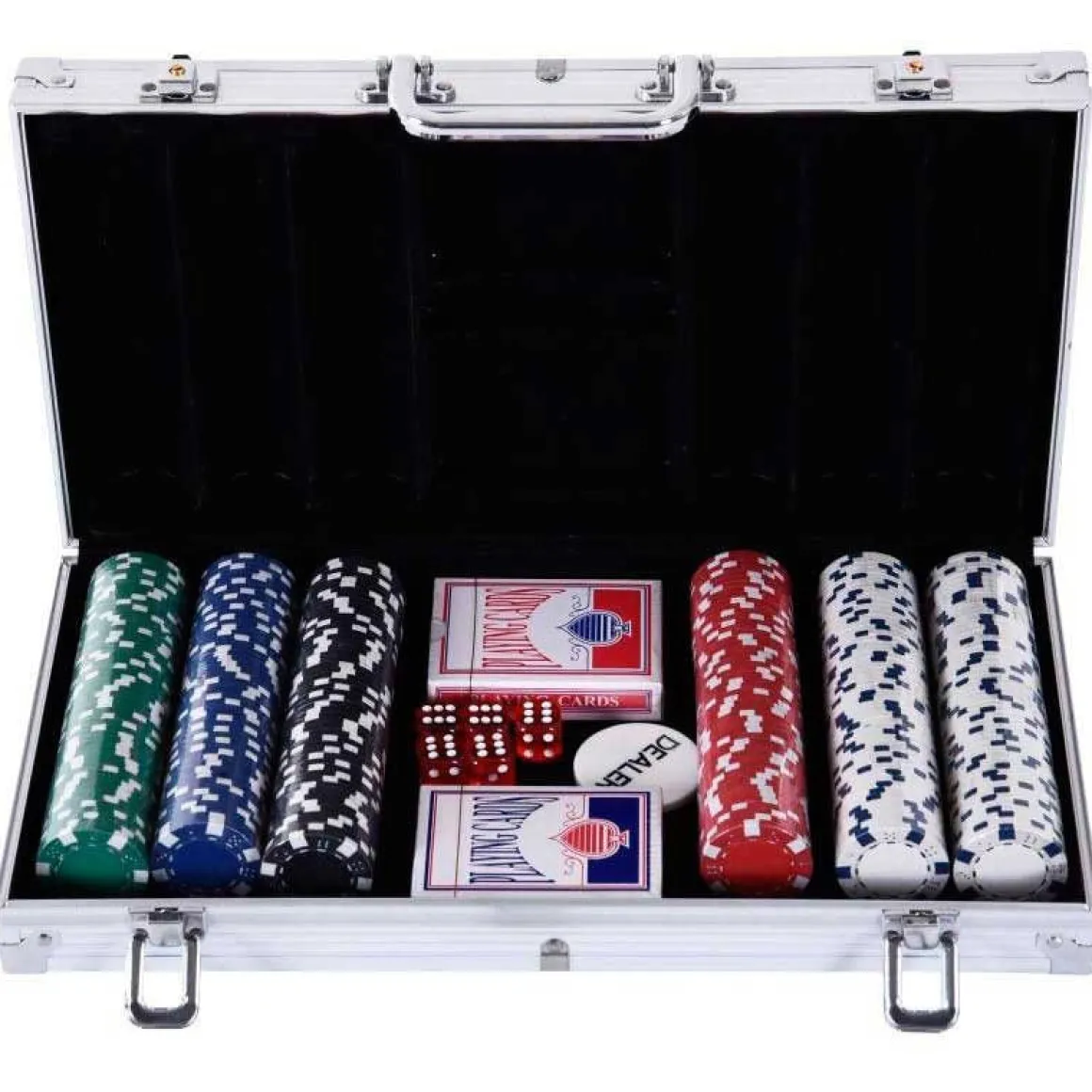 Juego de poker Homcom 300 fichas con maletín metálico