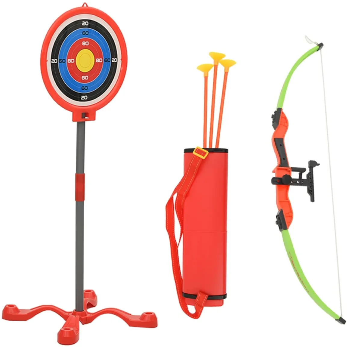 Juego de tiro infantil 3 flechas + arco + diana +6A multicolor