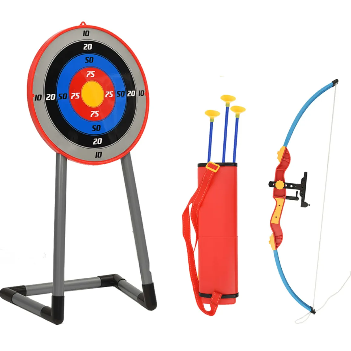 Juego de tiro infantil con diana + arco + 3 flechas +6A multicolor