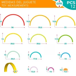 Juguete de construcción arcoíris Woomax 11 piezas +18M multicolor