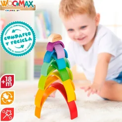 Juguete de construcción arcoíris Woomax 11 piezas +18M multicolor