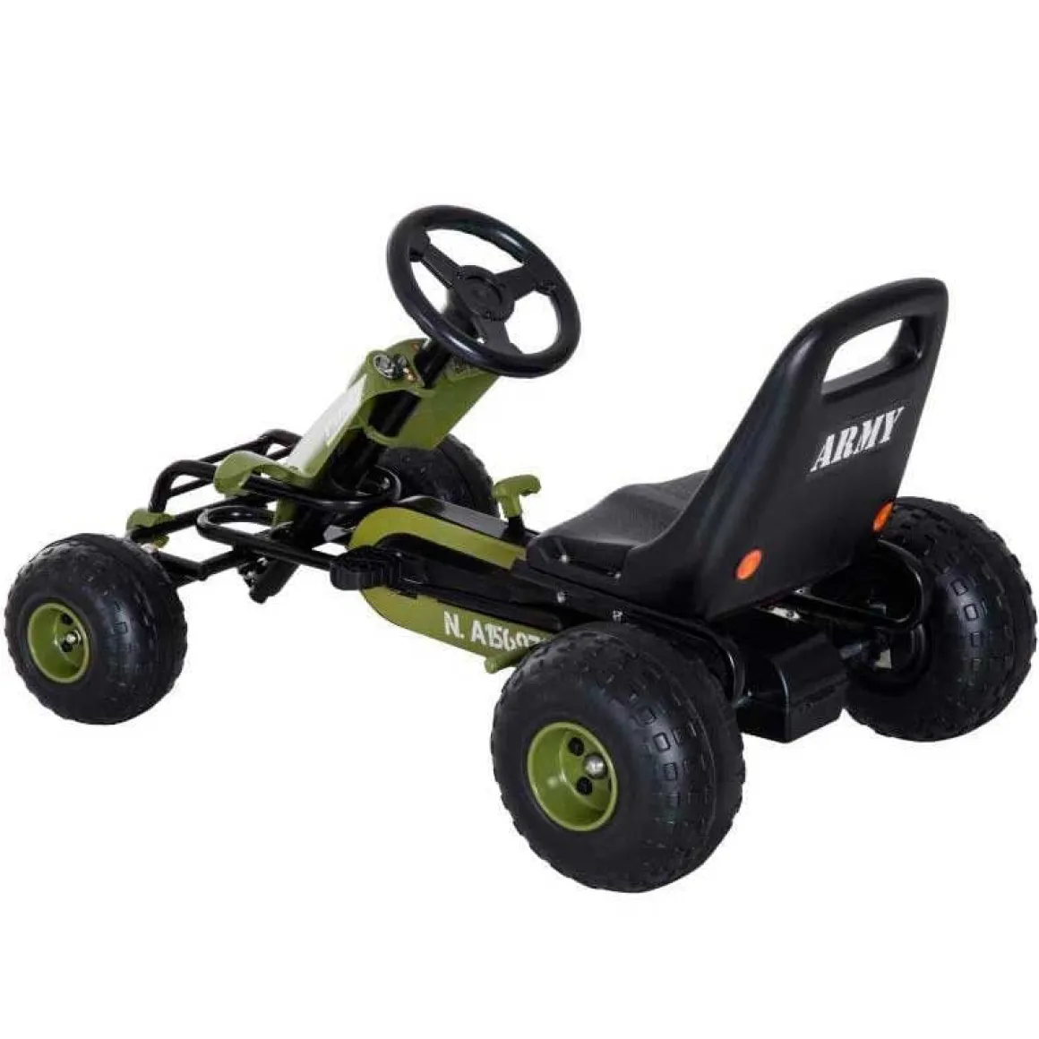 Kart a pedales Homcom asiento ajustable 3-6A negro/verde 56x99x65 cm