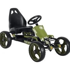 Kart infantil a pedales Homcom con asiento regulable +3A verde 61x105x54 cm