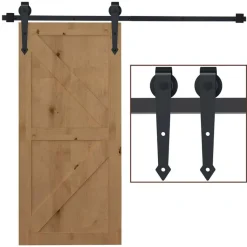 Kit de herrajes de puerta corredera Homcom negro 200 cm