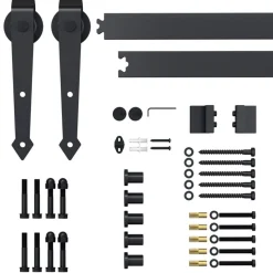 Kit de herrajes de puerta corredera Homcom negro 200 cm
