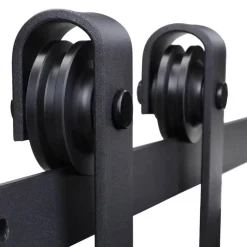 Kit de herrajes de puerta corredera Homcom negro 200 cm