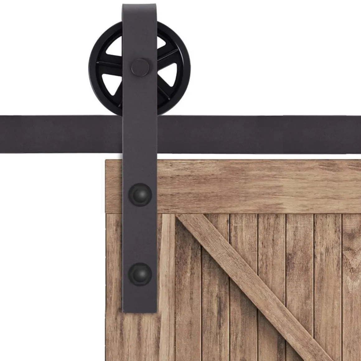 Kit de herrajes Homcom para puerta corredera cafe 183 cm