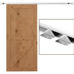 Kit de herrajes para puerta corredera Homcom inox 186 cm