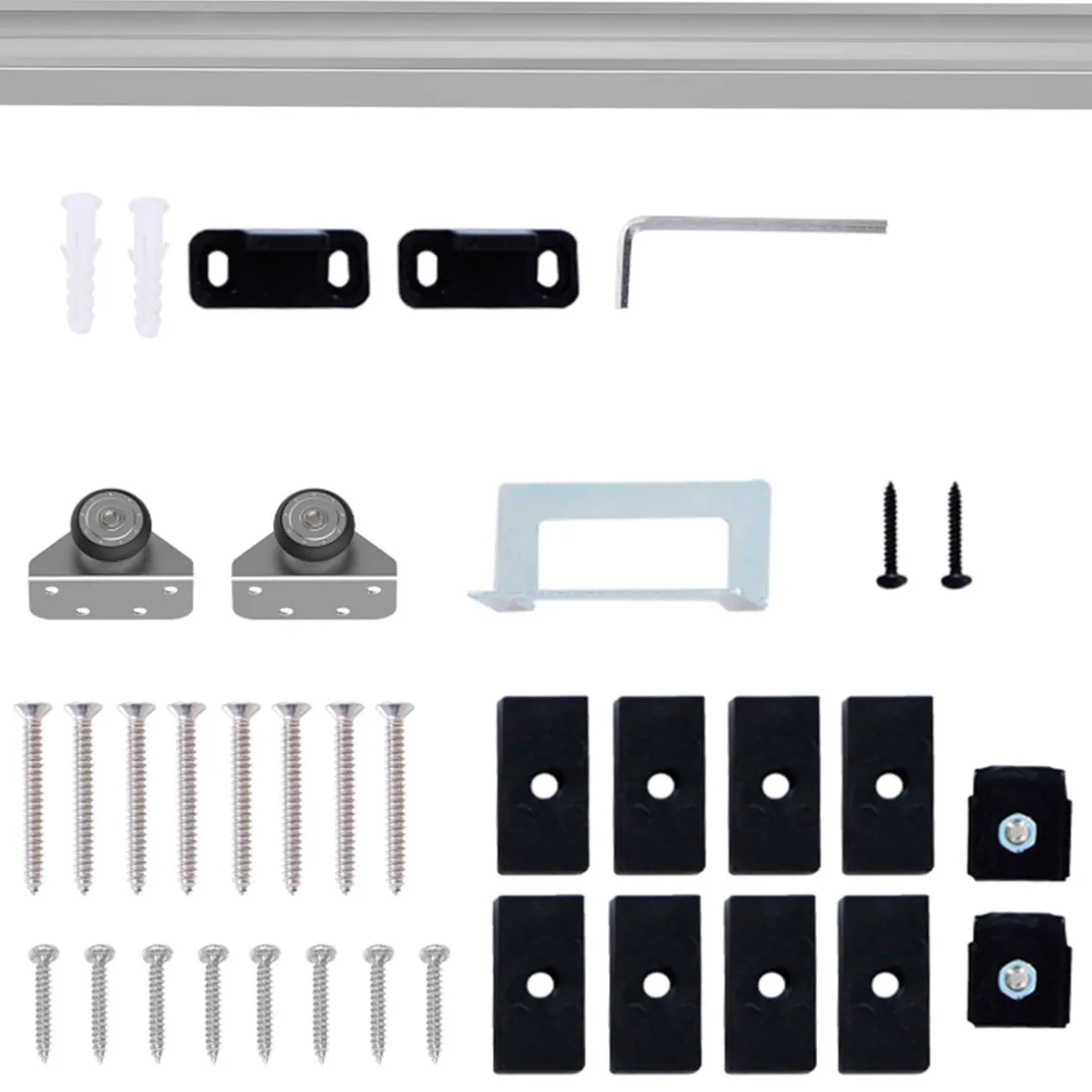 Kit de herrajes para puerta corredera Homcom inox 186 cm