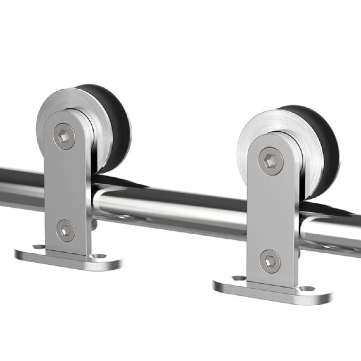 Kit de instalación puerta corredera Homcom acero inoxidable 2,5x200 cm