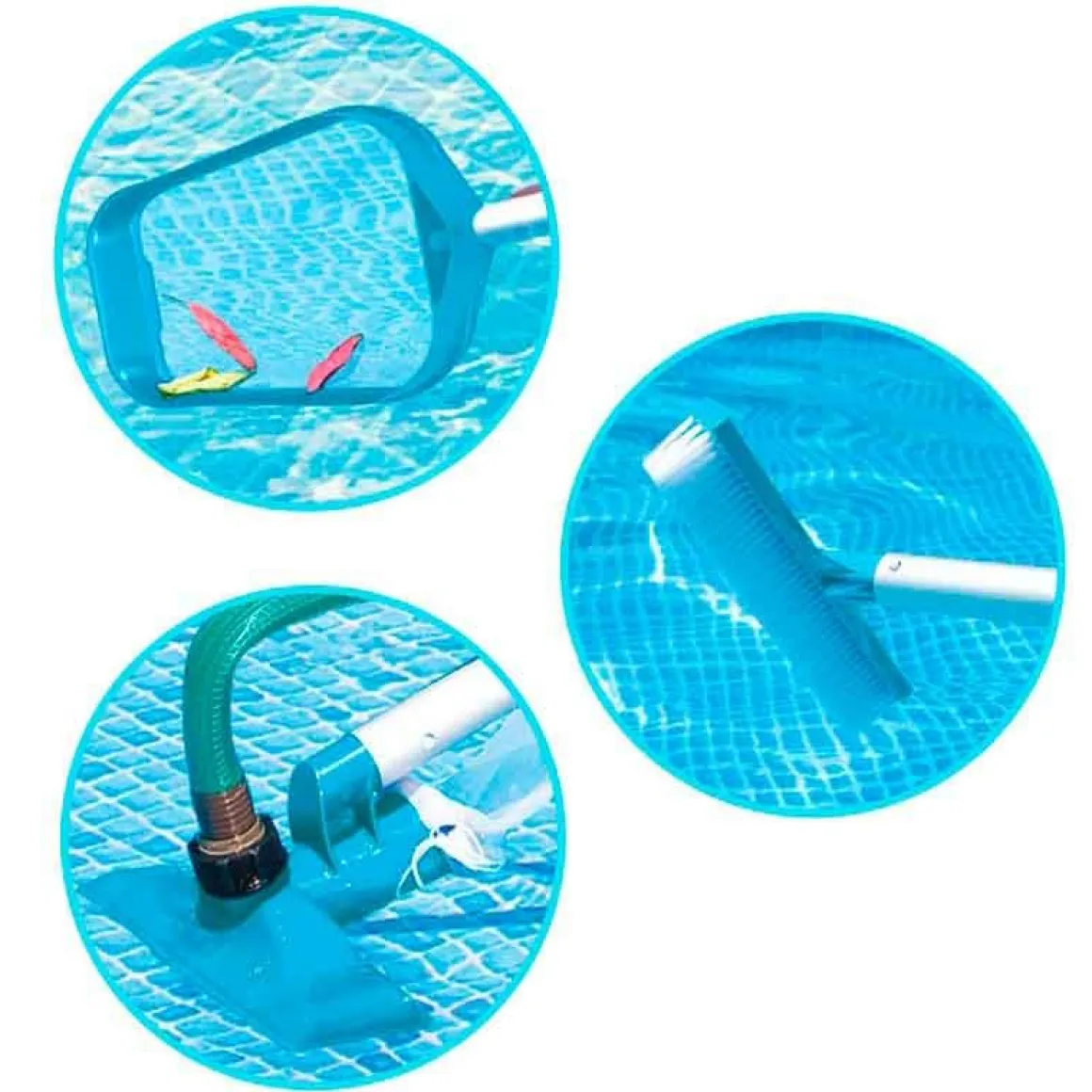 Kit de limpieza de piscinas Intex 3 accesorios azul