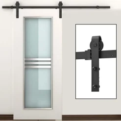 Kit de riel Homcom para puerta corredera negro 200 cm