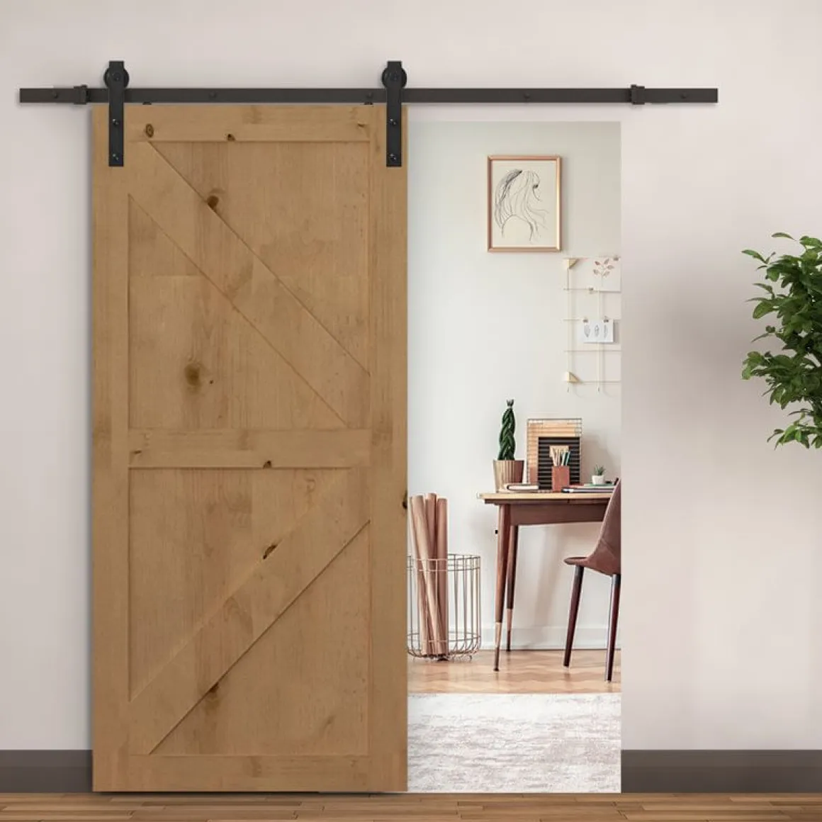 Kit de riel Homcom para puerta corredera negro 200 cm