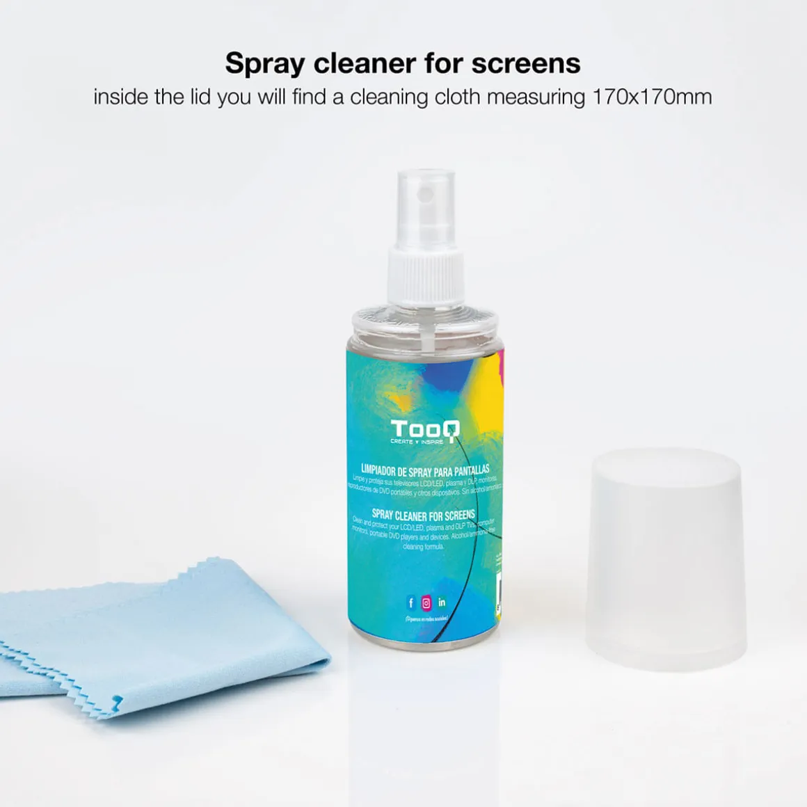 Kit limpiador de pantallas TooQ TQSC0016 150ml con paño de microfibra