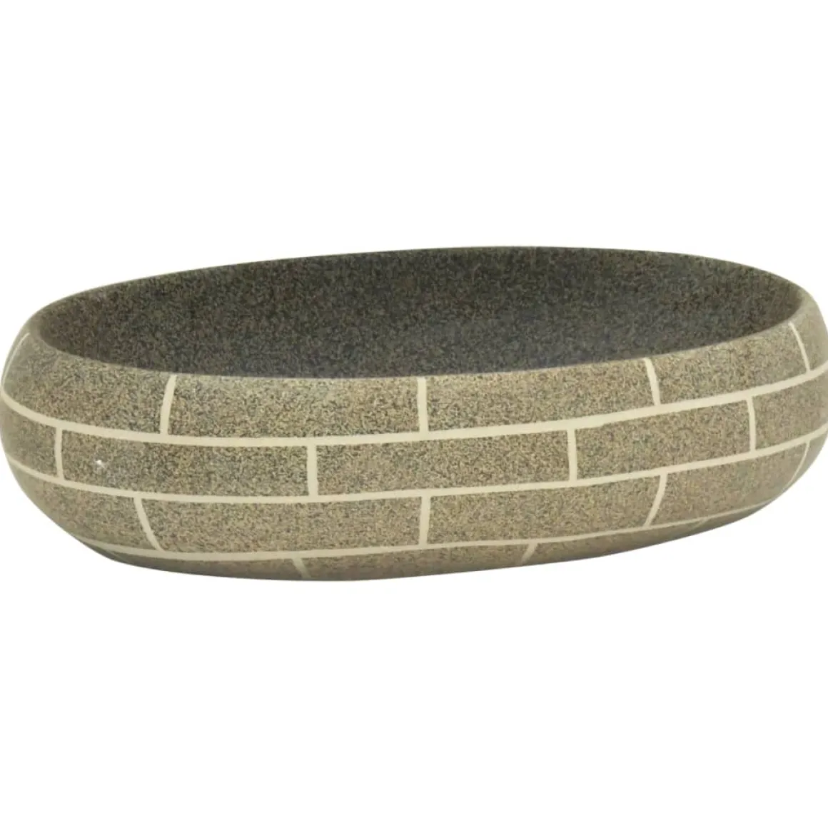 Lavabo de encimera Livha ovalado cerámica 15x59x40 cm