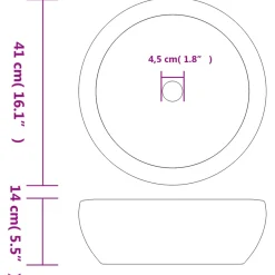 Lavabo sobre encimera Monnet cerámica Ø41x14 cm