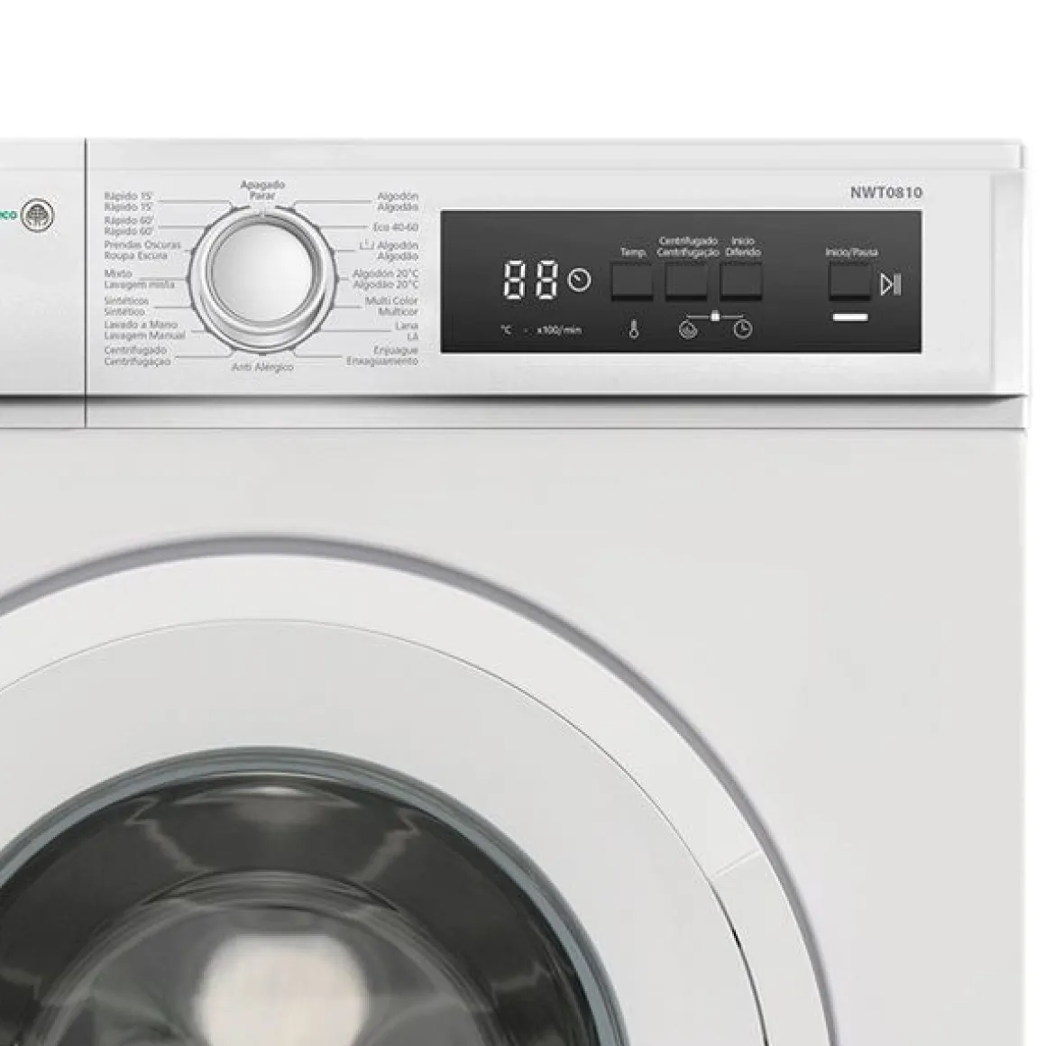 Lavadora carga frontal New Pol NWT0810 8kg 1000 rpm D blanco